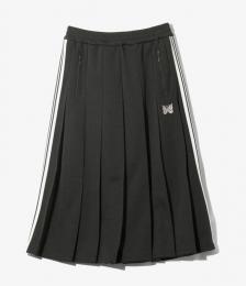 Pleated Track Skirt - Poly Smooth  Charcoal
