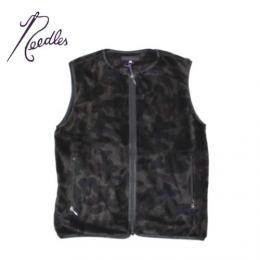 NEEDLES　W.U. PIPING VEST-MICRO FUR/PAPILLON CAMO