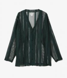 V-Neck Cardigan - Poly Lace Green