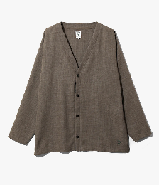 S.S. V Neck Cardigan - Poly Oxford