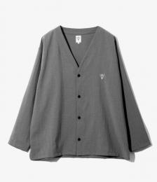 V-Neck Cardigan - Poly Oxford　GY