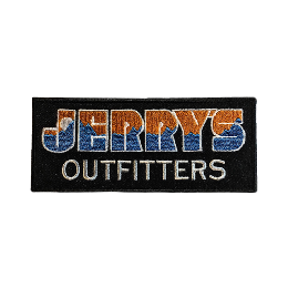 "JERRY’S OUTFITTERS" logo patch!!  Orange×Blue