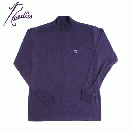 L/S Mock Neck Tee - Poly Jersey　BLACK/EGGPLANT